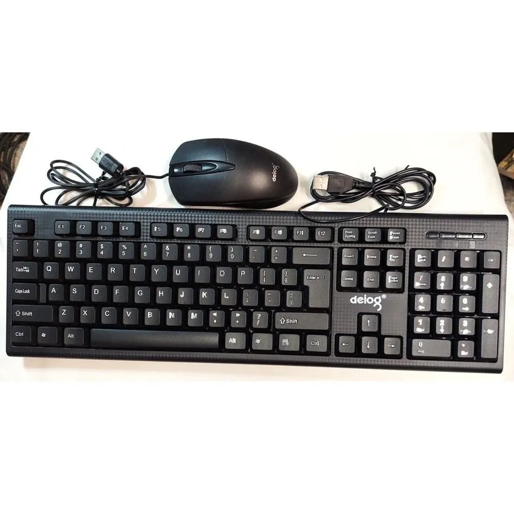 Deiog Wired Keyboard & Mouse Combo USB Black 